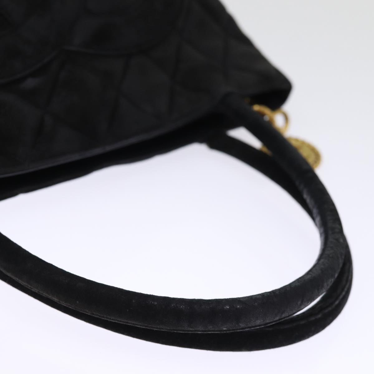 Top Quality Chanel Matelasse Tote Bag Suede Standard Black CC Auth bs14754
