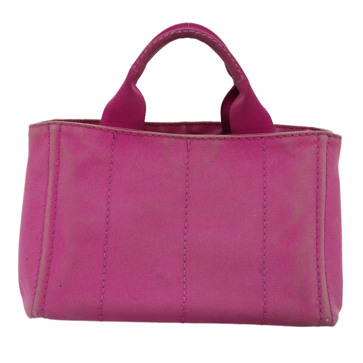 PRADA Canapa PM Hand Bag Canvas Pink Auth bs14850