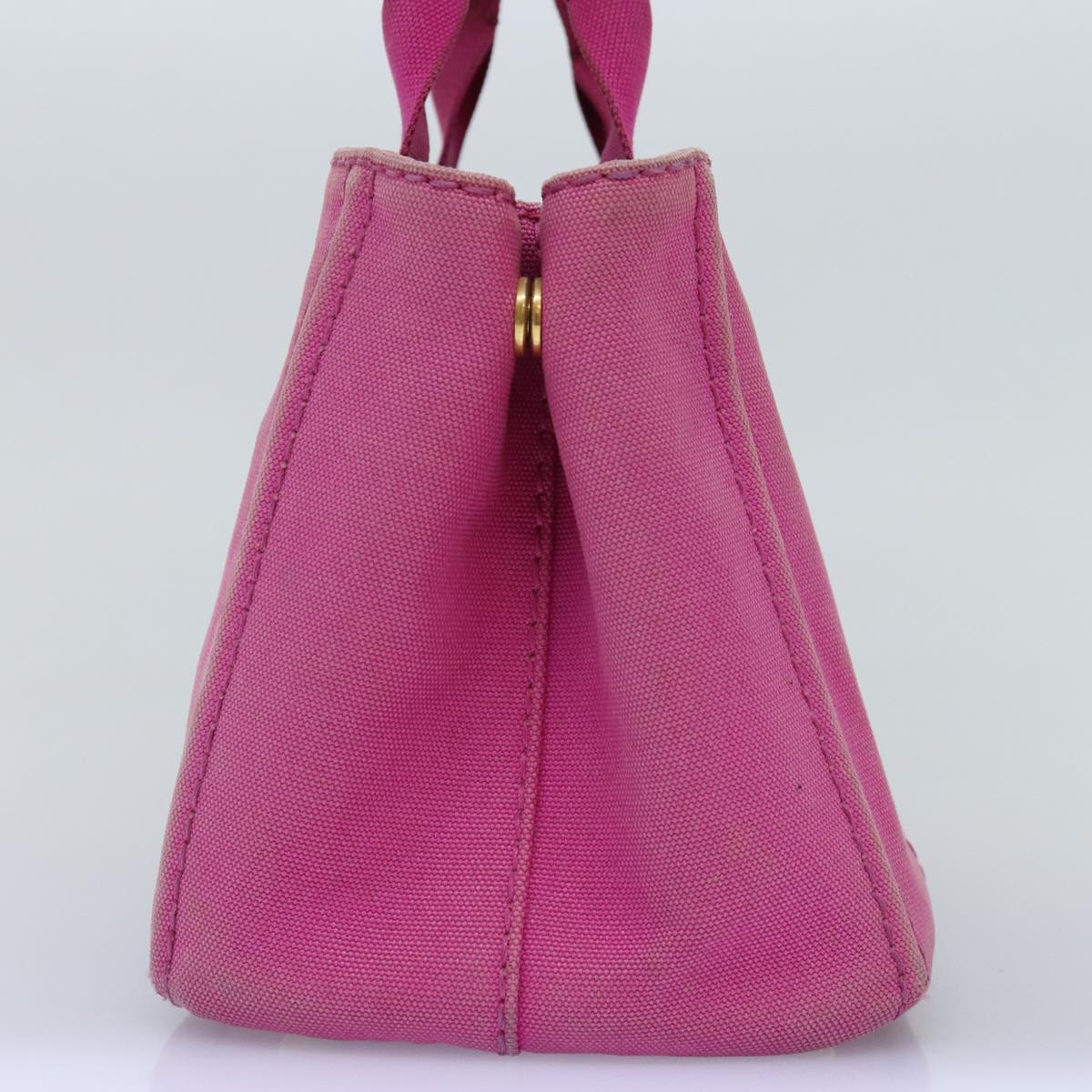 PRADA Canapa PM Hand Bag Canvas Pink Auth bs14850