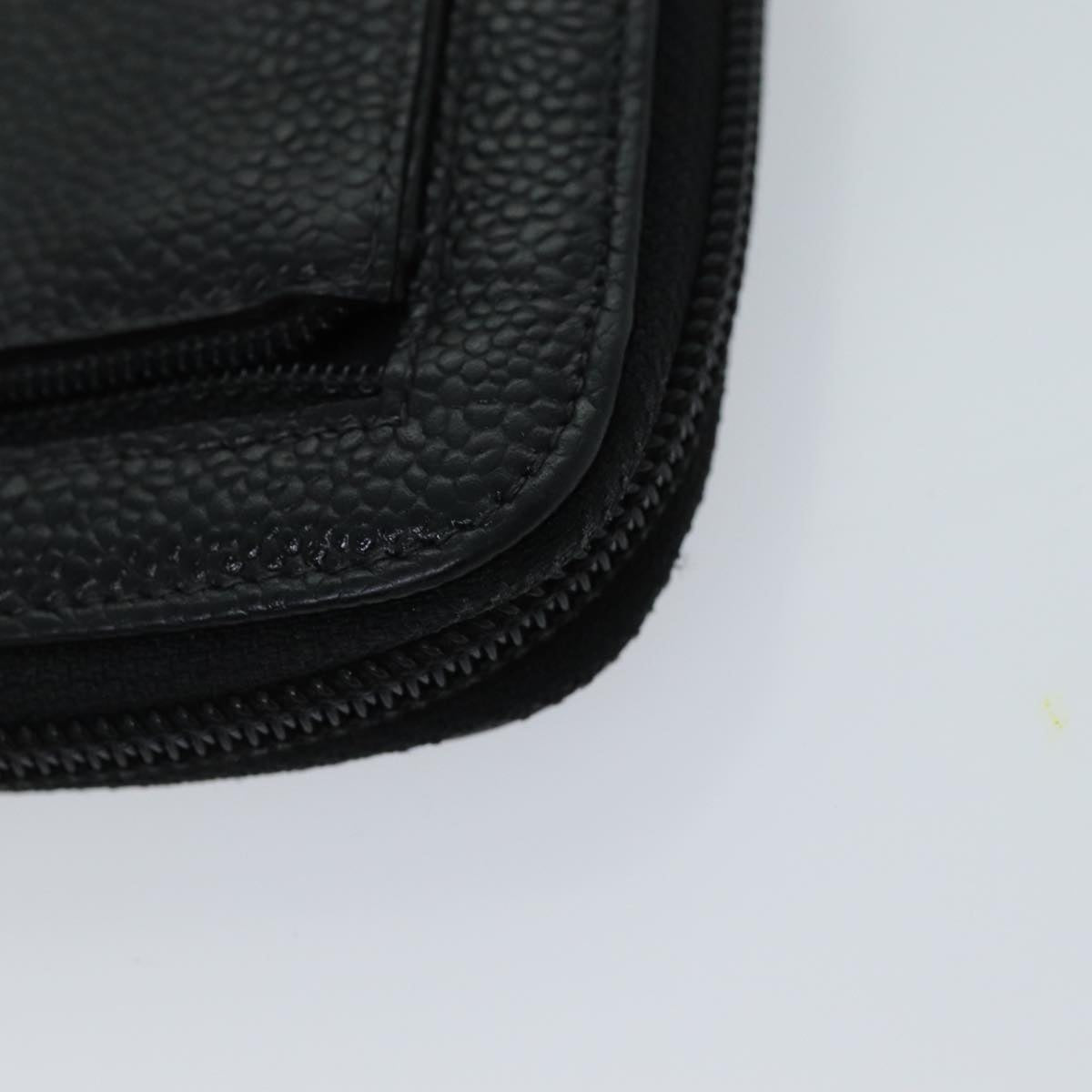 Top Quality Chanel COCO Mark Wallet Caviar Skin Black CC Auth bs14885