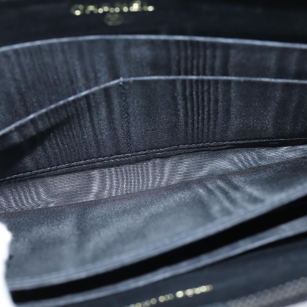Top Quality Chanel COCO Mark Wallet Caviar Skin Black CC Auth bs14885