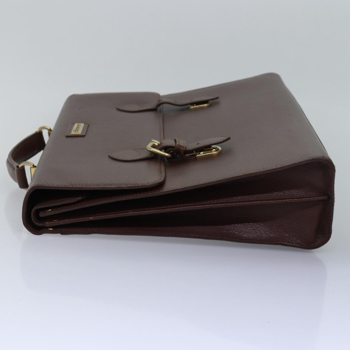 BurberrySs Hand Bag Leather Brown Auth bs14914