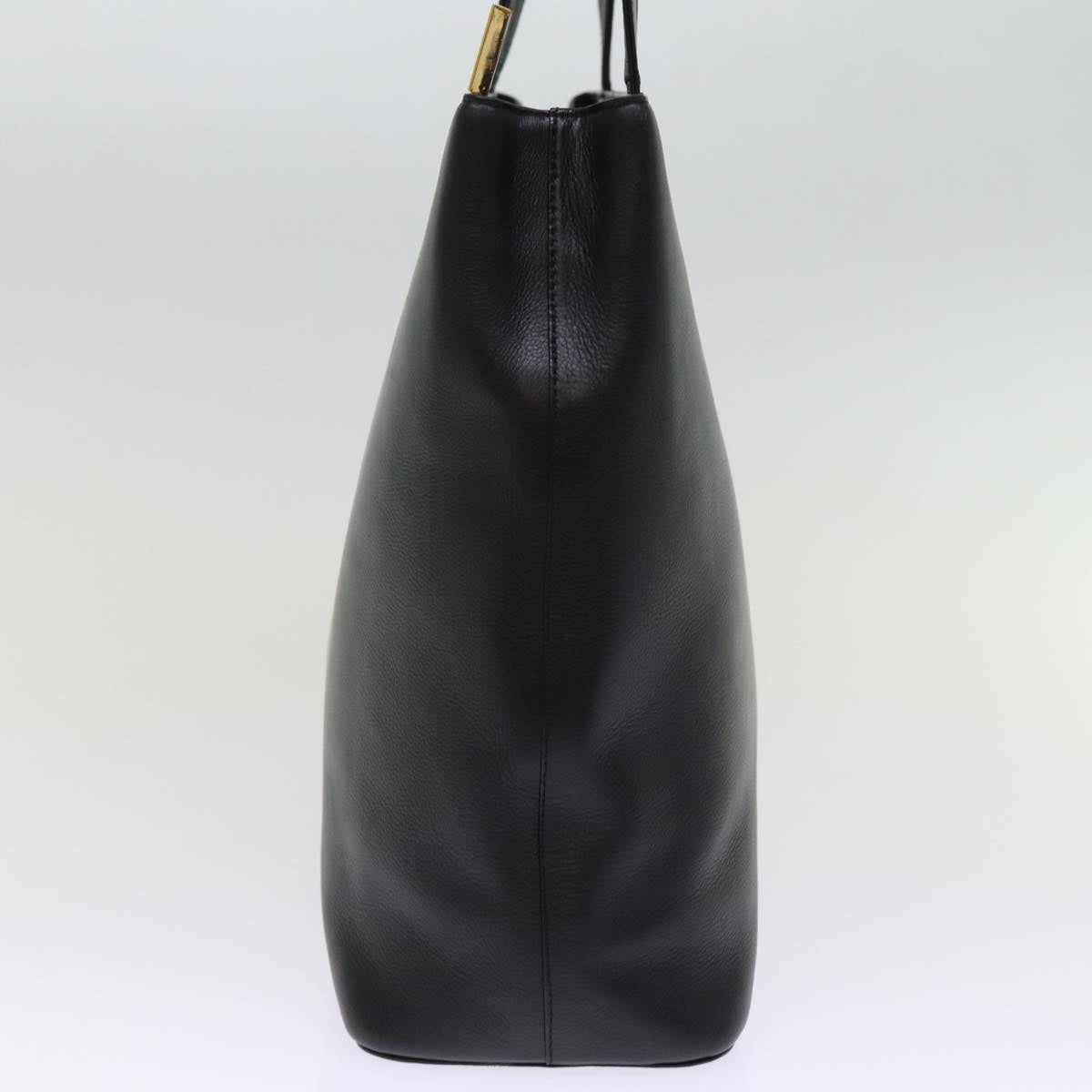 Burberry Tote Bag Leather Black Auth bs14933