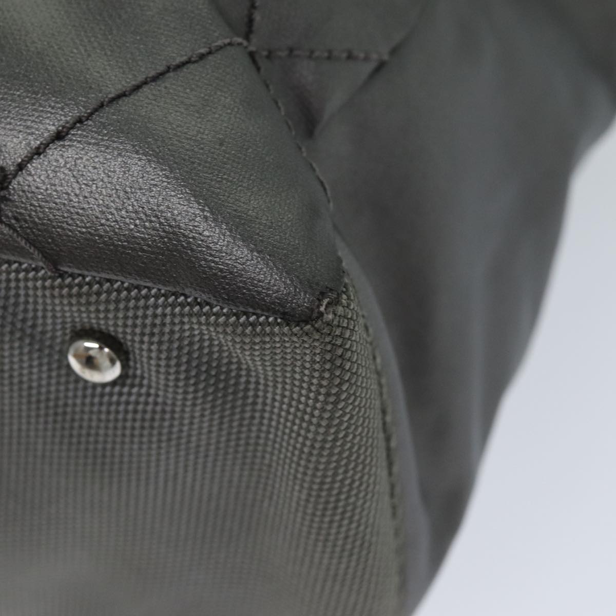 CHANEL Paris Biarritz Tote MM Tote Bag Coated Canvas Silver CC Auth bs15122