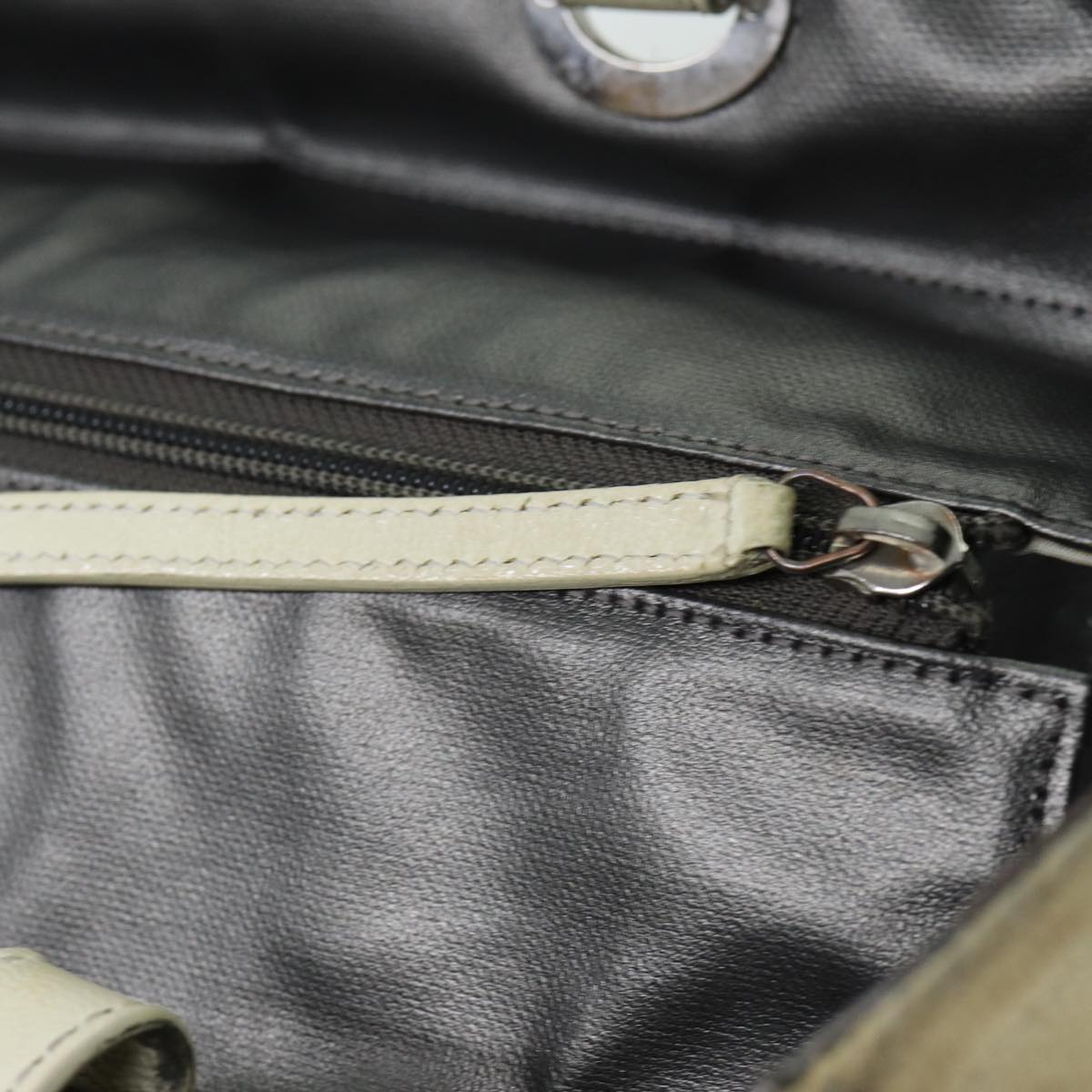 CHANEL Paris Biarritz Tote MM Tote Bag Coated Canvas Silver CC Auth bs15122