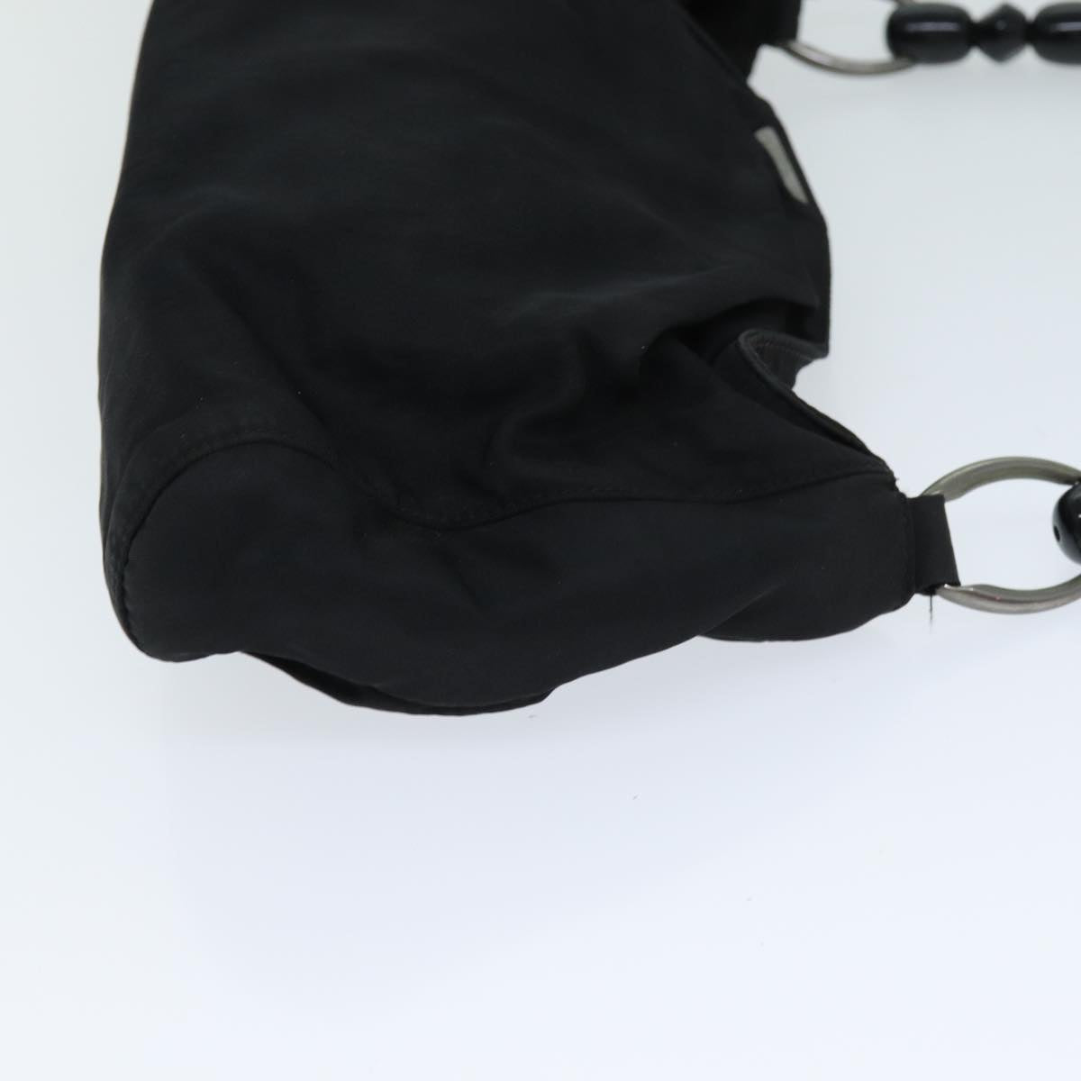 CHRISTIAN DIOR Maris Pearl Hand Bag Nylon Black Auth bs15171