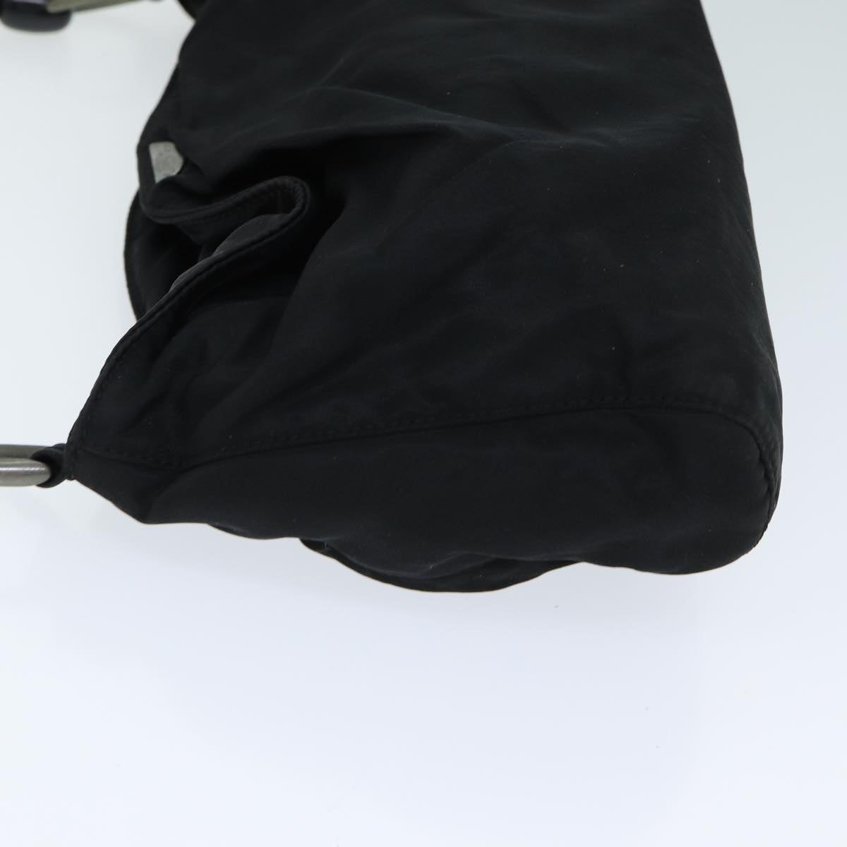 CHRISTIAN DIOR Maris Pearl Hand Bag Nylon Black Auth bs15171