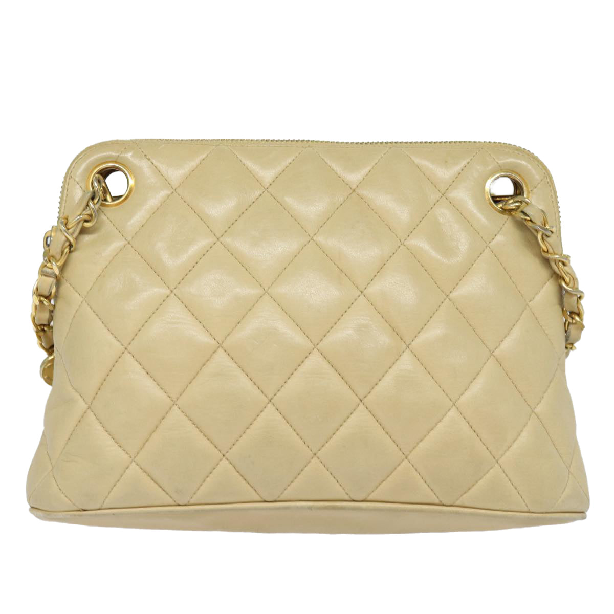 Top Quality Chanel Matelasse Chain Shoulder Bag Leather Beige CC Auth bs15440