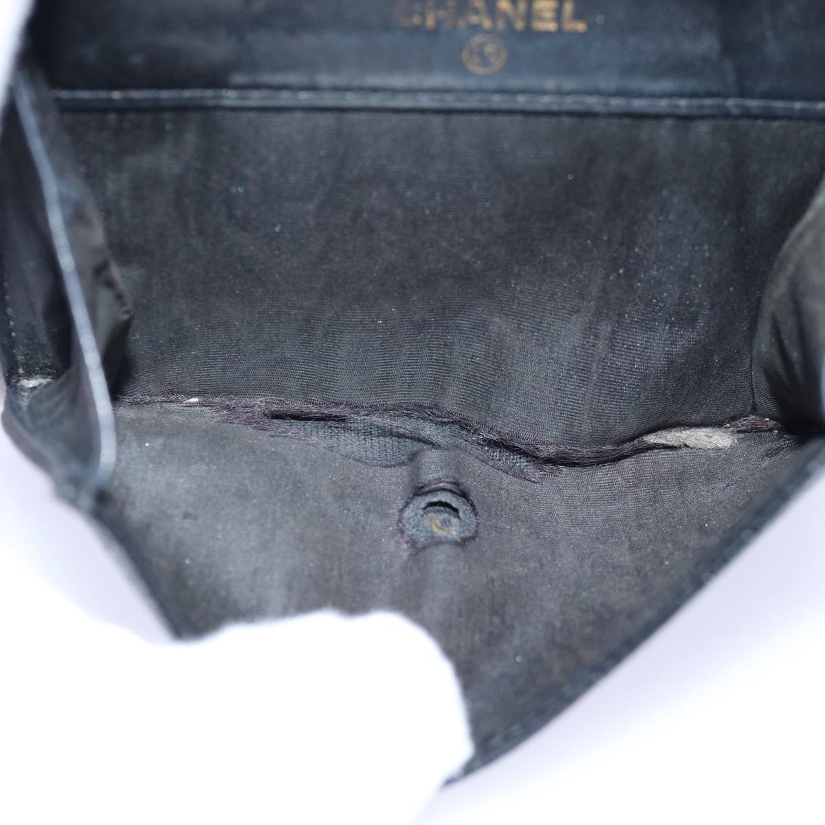 Top Quality Chanel COCO Mark Wallet Caviar Skin Black CC Auth bs15652