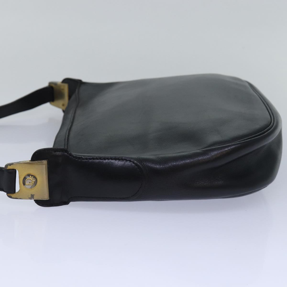 CHRISTIAN DIOR Shoulder Bag Leather Black Auth bs15719