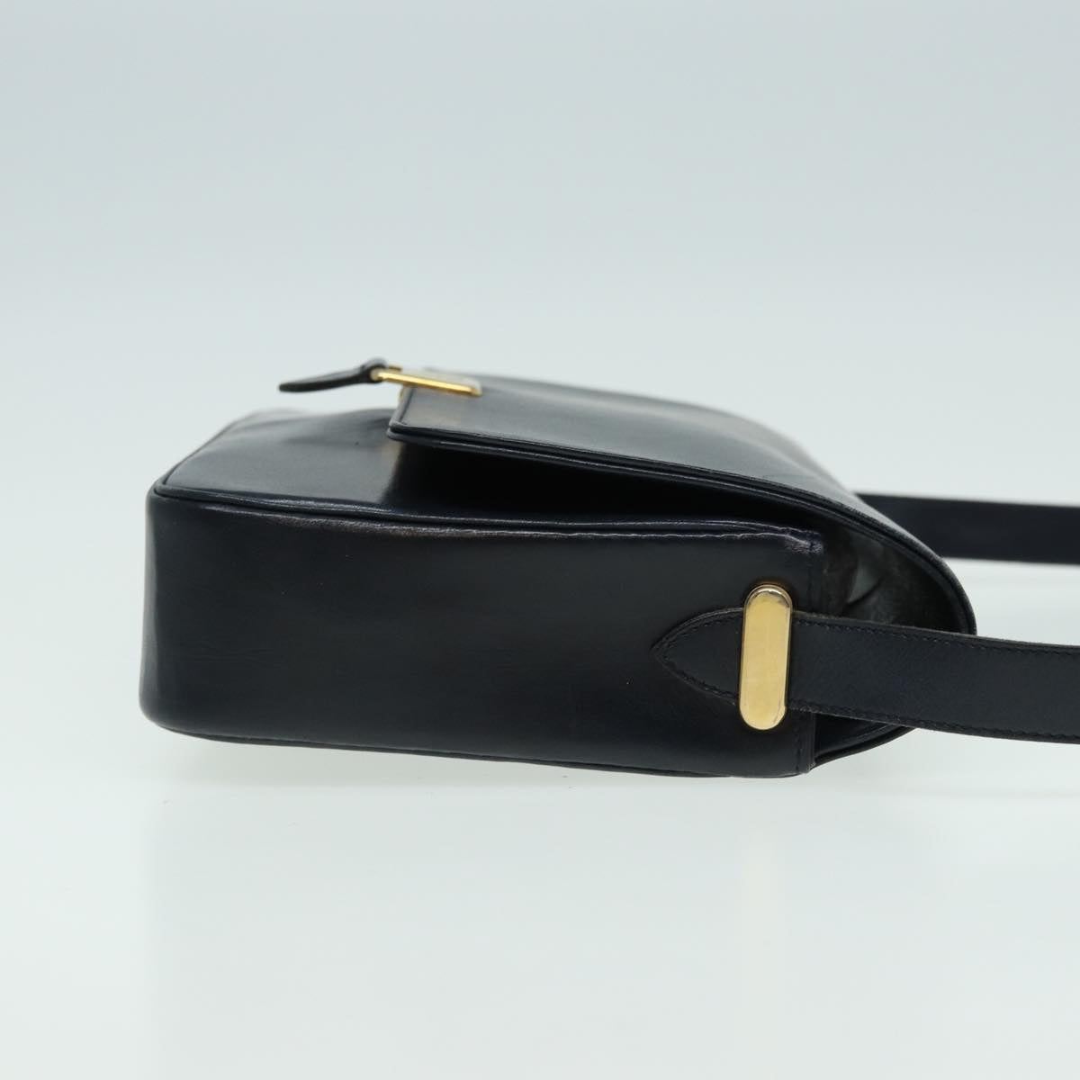 CHRISTIAN DIOR Shoulder Bag Leather Navy Auth bs15773