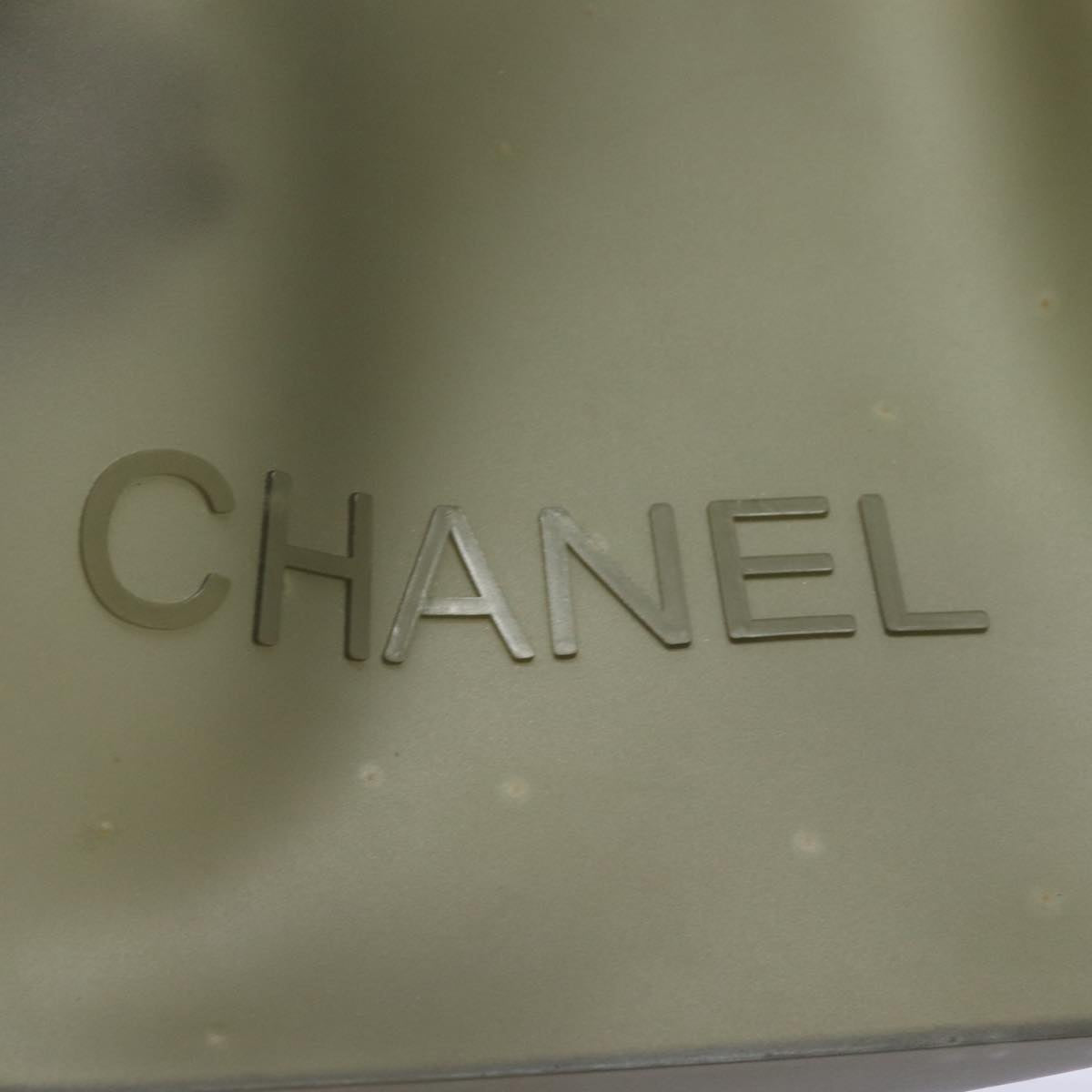 CHANEL Shoulder Bag Rubber Gray CC Auth bs15774