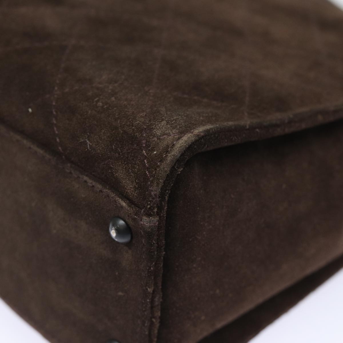 Top Quality Chanel Matelasse Tote Bag Suede Brown CC Auth bs15776