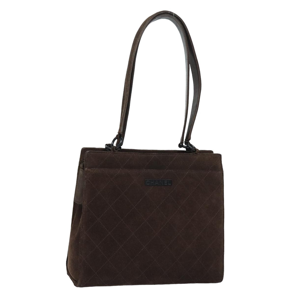 Top Quality Chanel Matelasse Tote Bag Suede Brown CC Auth bs15776