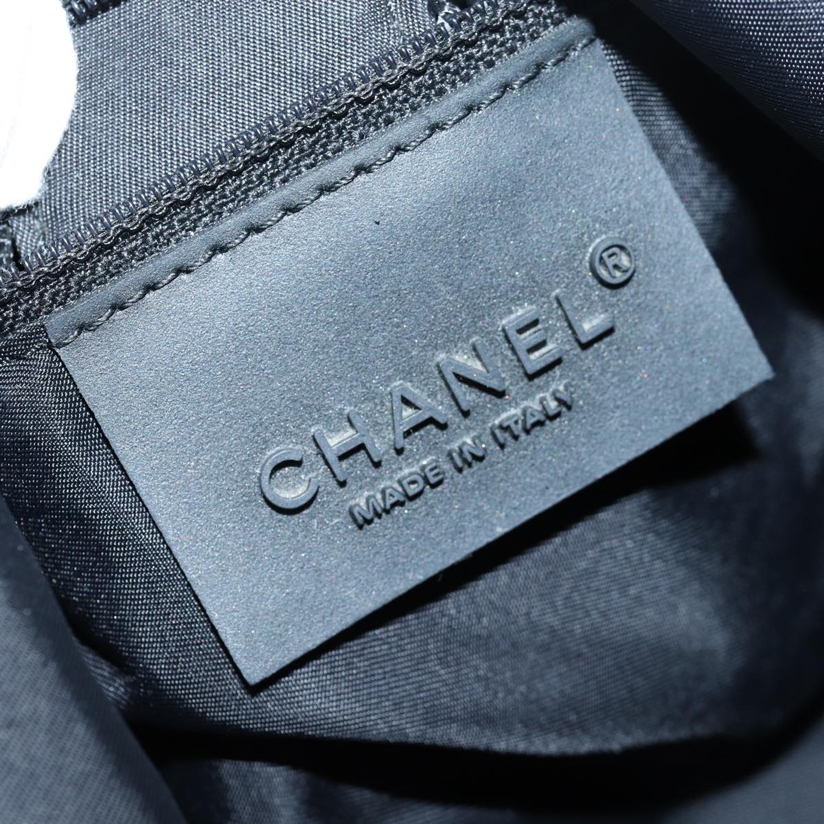CHANEL Sports Line Drum bag Shoulder Bag Vinyl Black CC Auth bs15851
