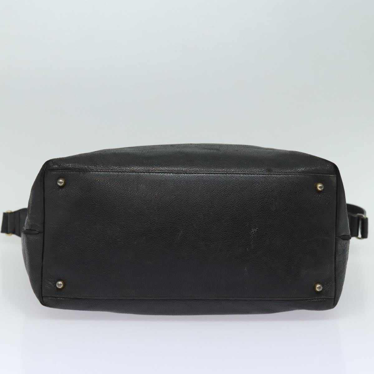 Top Quality Chanel COCO Mark Shoulder Bag Caviar Skin Black CC Auth bs15856