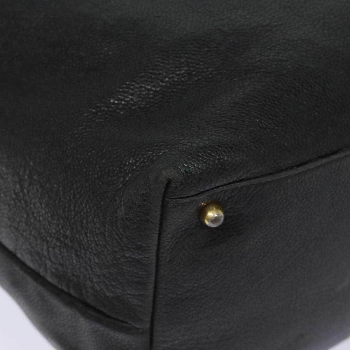Top Quality Chanel COCO Mark Shoulder Bag Caviar Skin Black CC Auth bs15856
