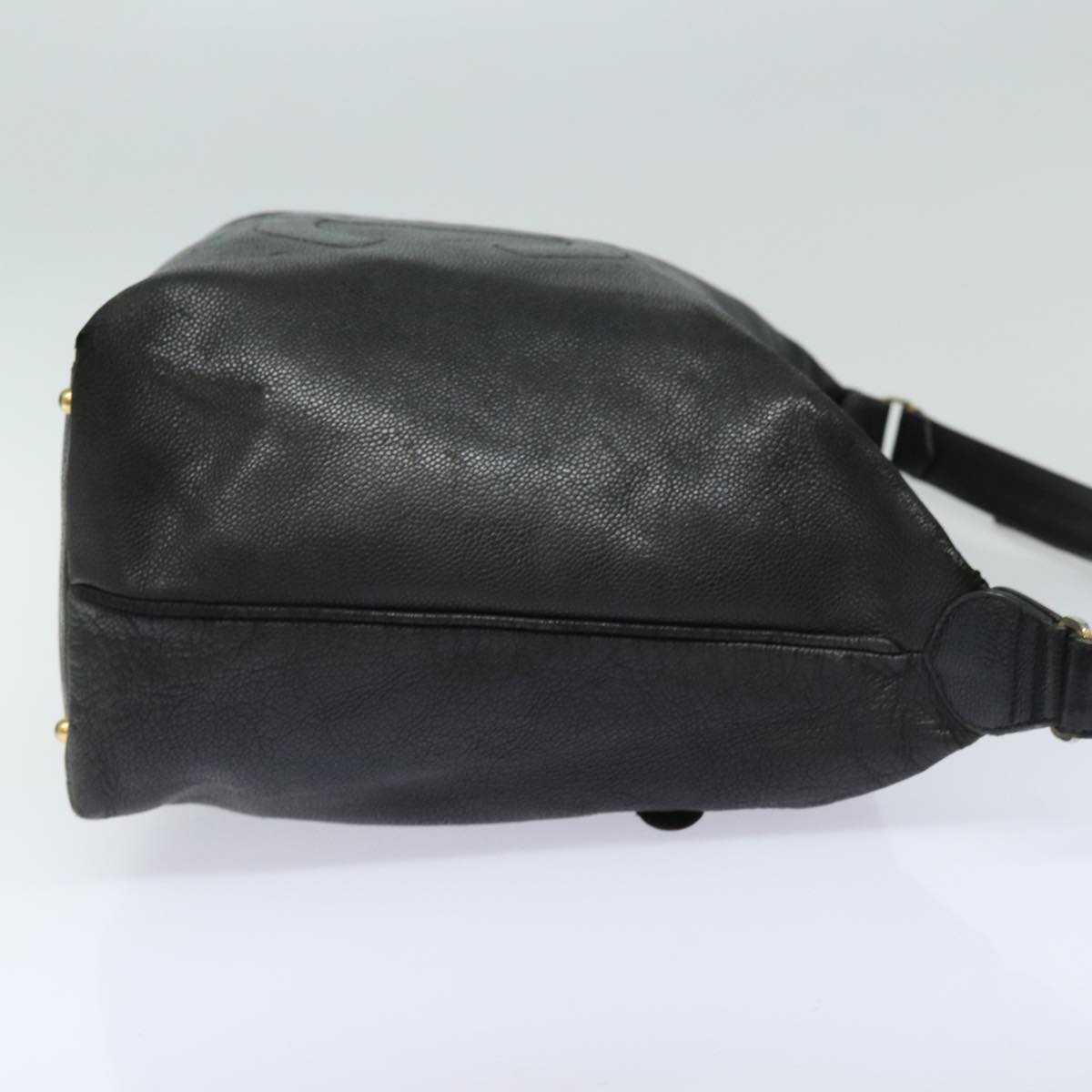 Top Quality Chanel COCO Mark Shoulder Bag Caviar Skin Black CC Auth bs15856