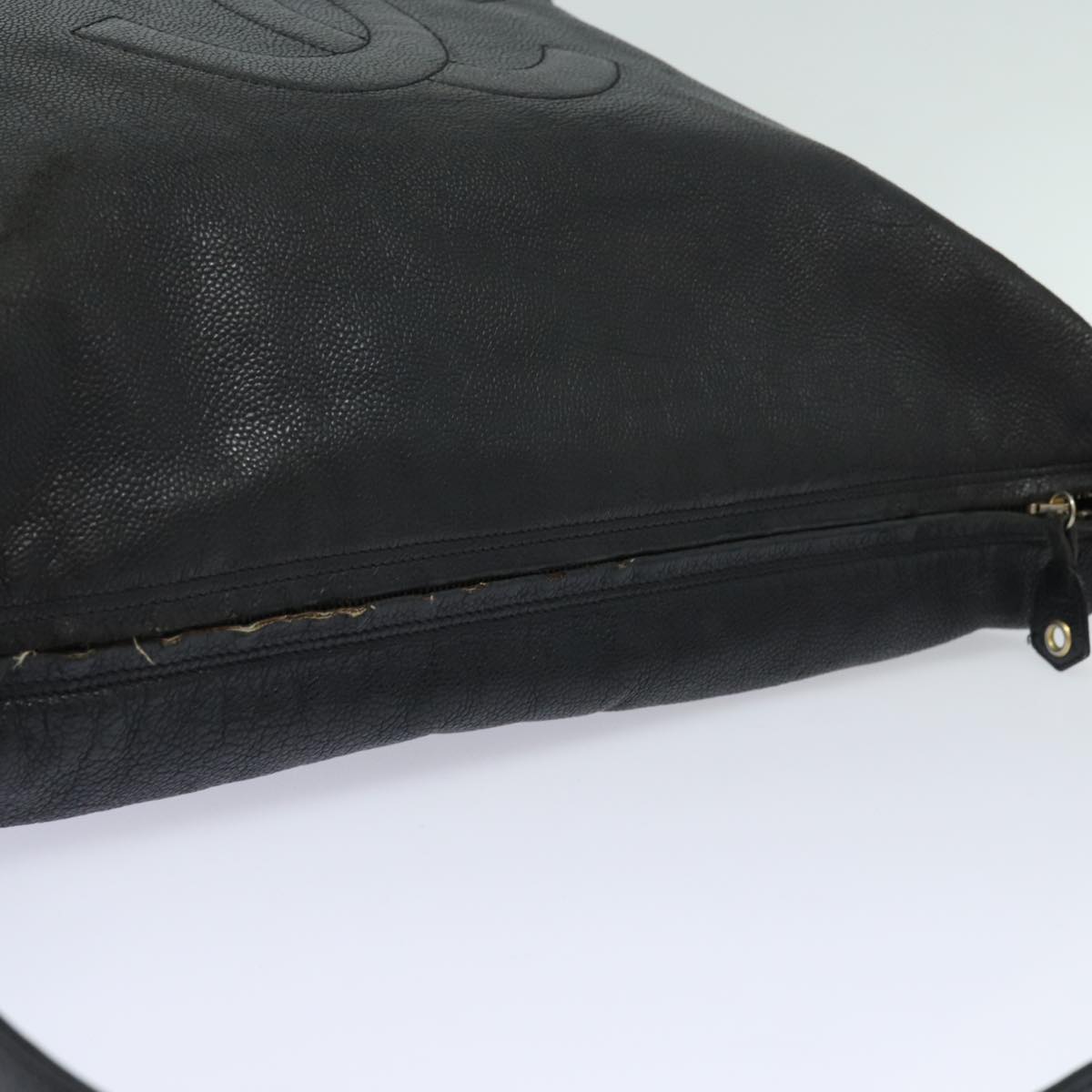 Top Quality Chanel COCO Mark Shoulder Bag Caviar Skin Black CC Auth bs15856