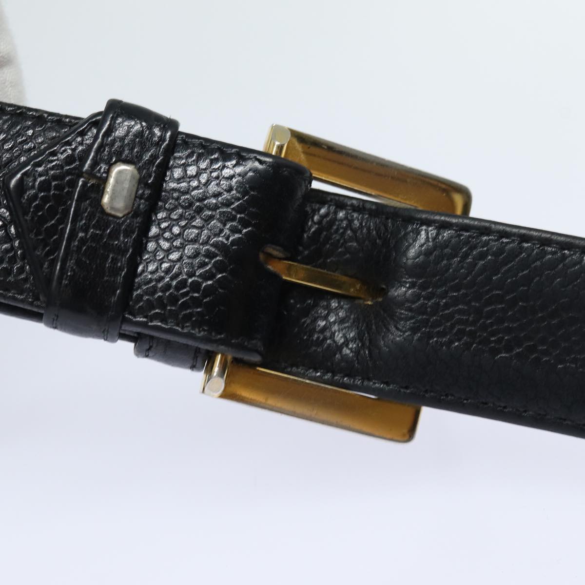Top Quality Chanel COCO Mark Shoulder Bag Caviar Skin Black CC Auth bs15856