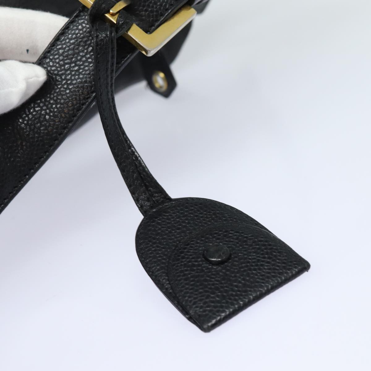 Top Quality Chanel COCO Mark Shoulder Bag Caviar Skin Black CC Auth bs15856