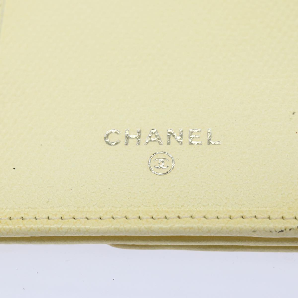 Top Quality Chanel COCO Mark Wallet Leather Vanilla CC Auth bs15966