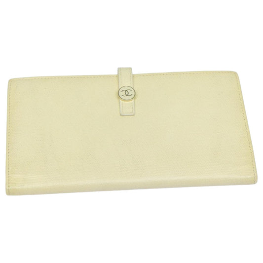 Top Quality Chanel COCO Mark Wallet Leather Vanilla CC Auth bs15966