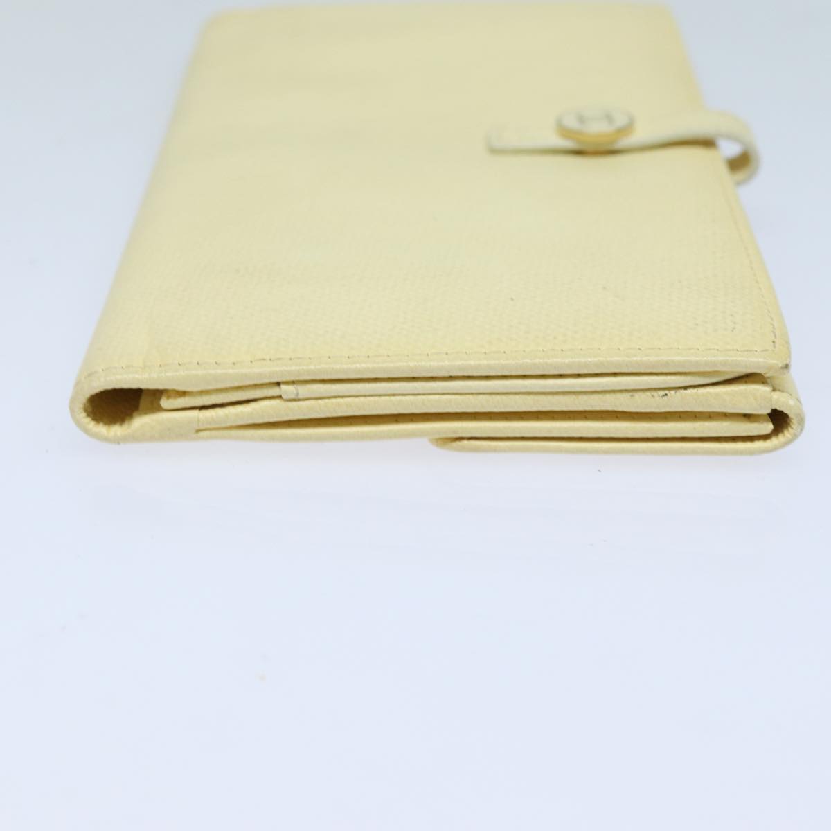 Top Quality Chanel COCO Mark Wallet Leather Vanilla CC Auth bs15966