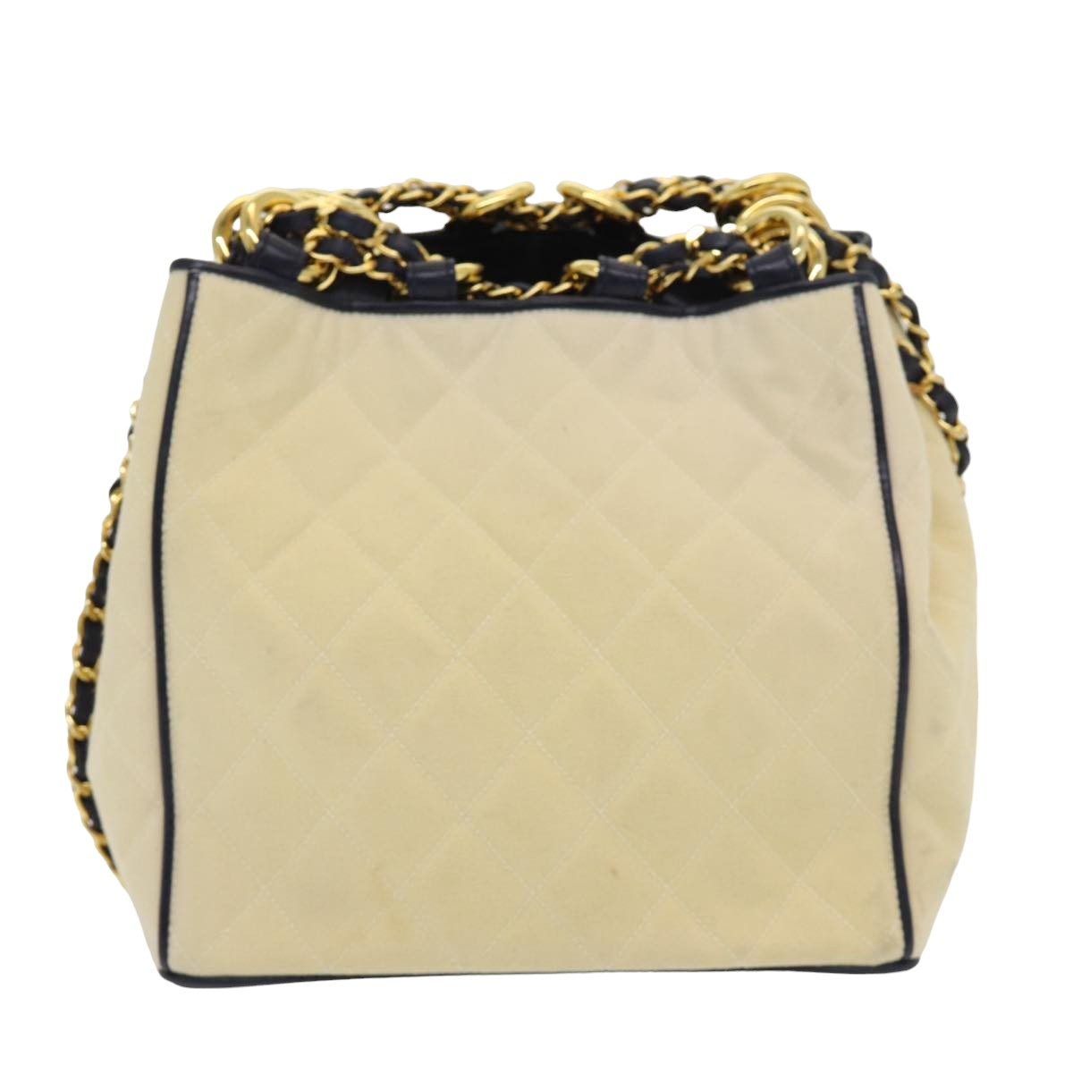 Top Quality Chanel Matelasse Chain Shoulder Bag Canvas Leather Beige CC Auth bs16006