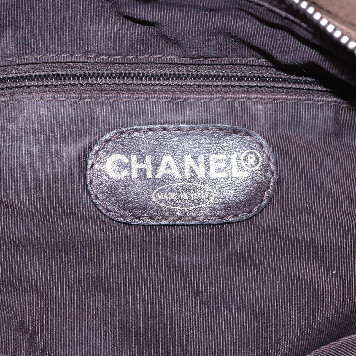 Top Quality Chanel Matelasse Tote Bag Suede Brown CC Auth bs16010