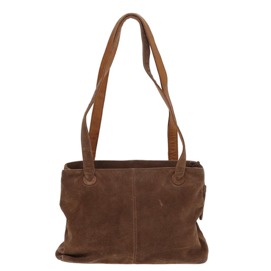 CHANEL Matelasse Tote Bag Suede Brown CC Auth bs16010