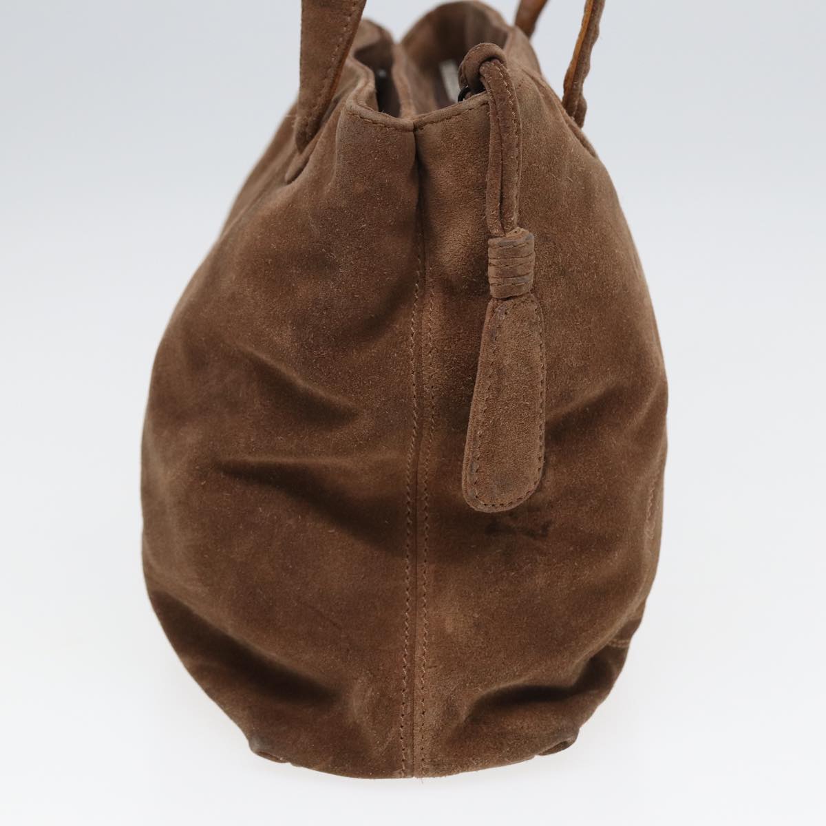 CHANEL Matelasse Tote Bag Suede Brown CC Auth bs16010