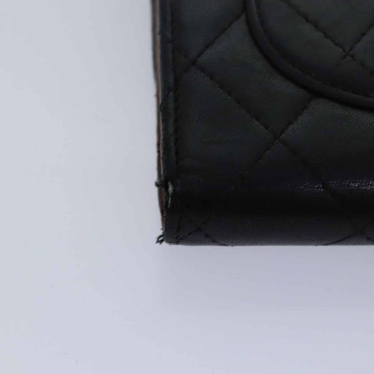 Top Quality Chanel Matelasse Long Wallet Lamb Skin Black CC Auth bs16070