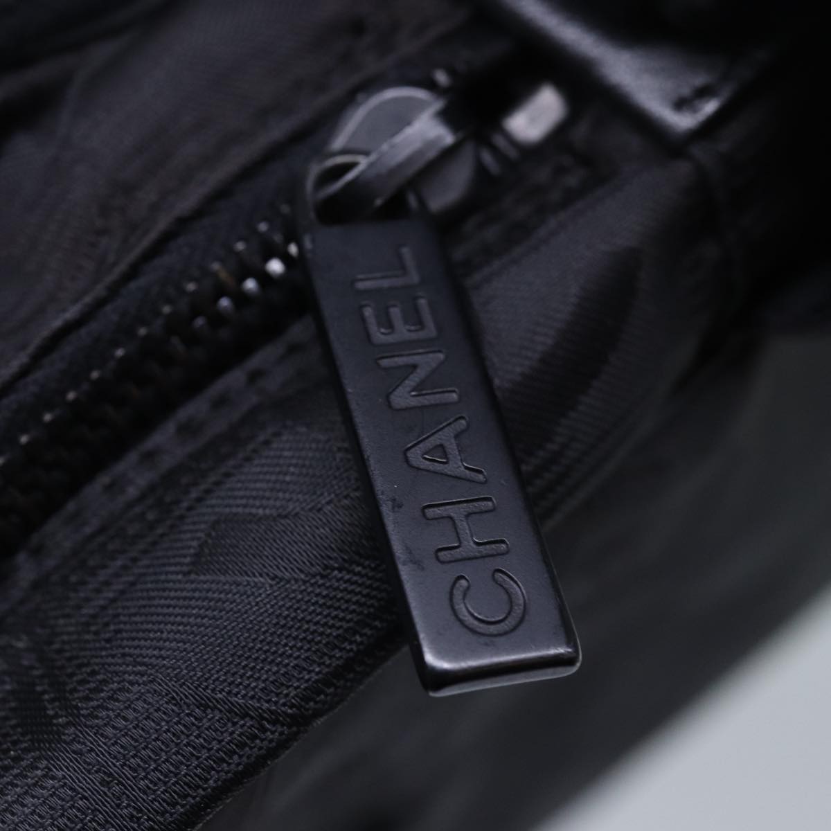 CHANEL New Travel Line Hand Bag Nylon Black CC Auth bs16131
