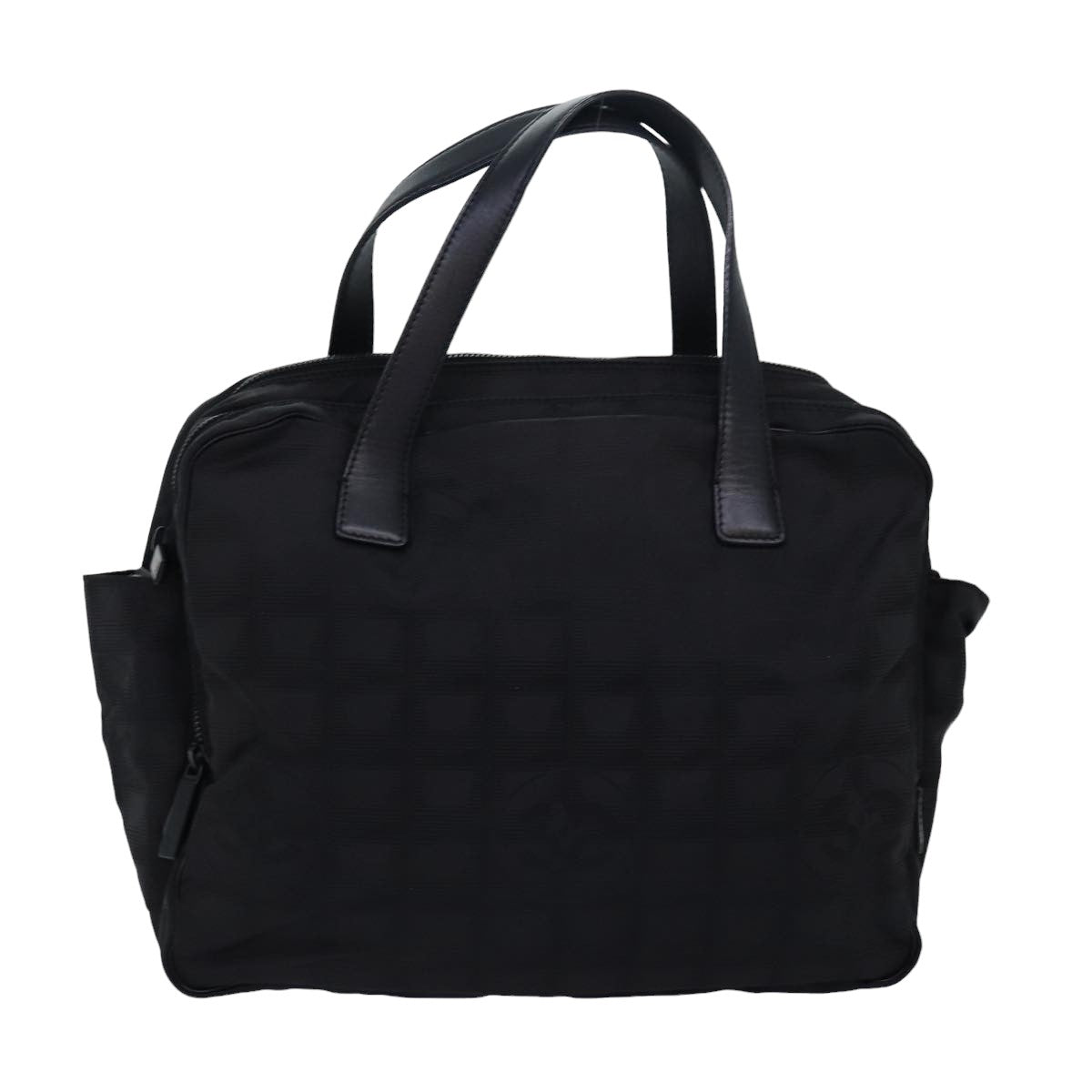 CHANEL New Travel Line Hand Bag Nylon Black CC Auth bs16131