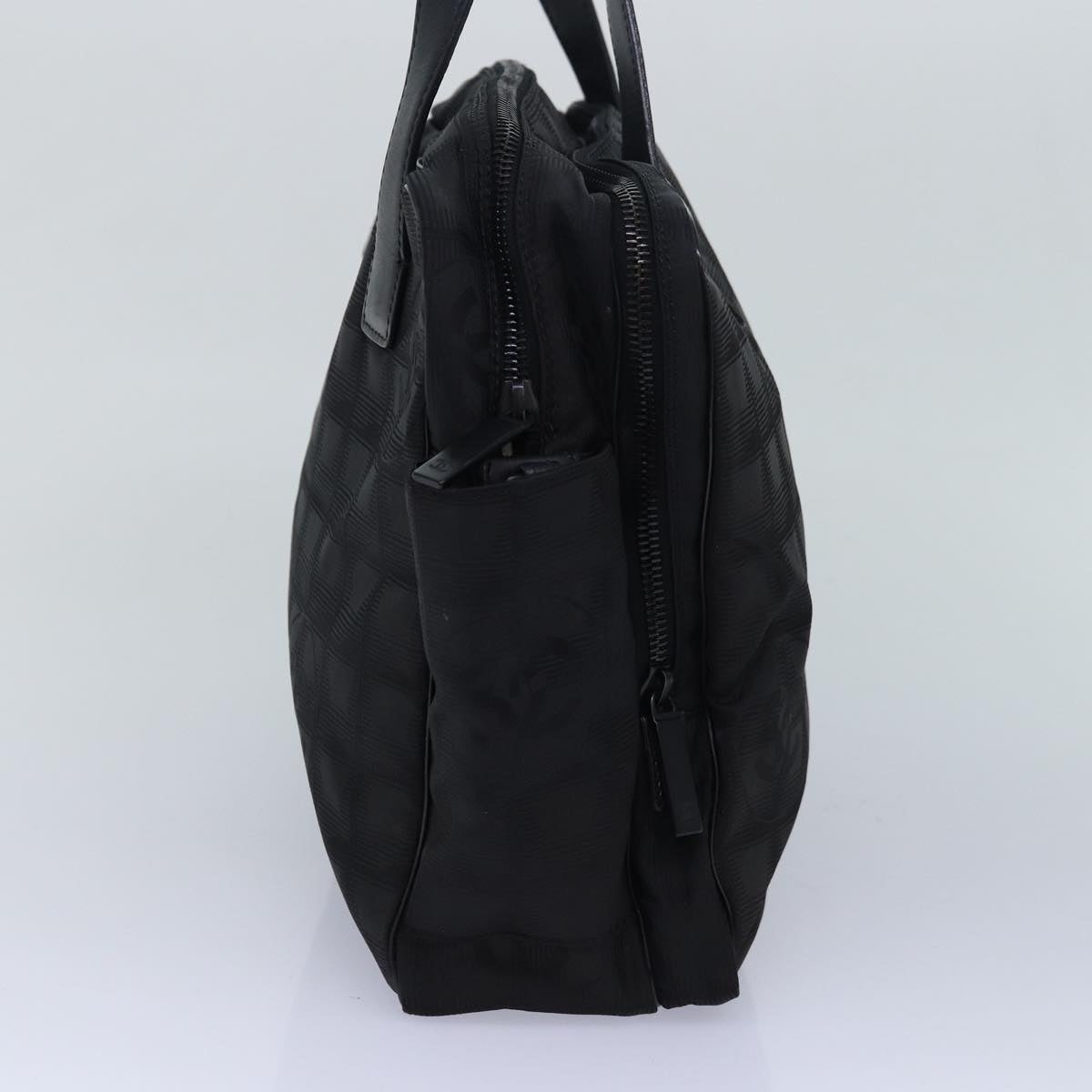 CHANEL New Travel Line Hand Bag Nylon Black CC Auth bs16131
