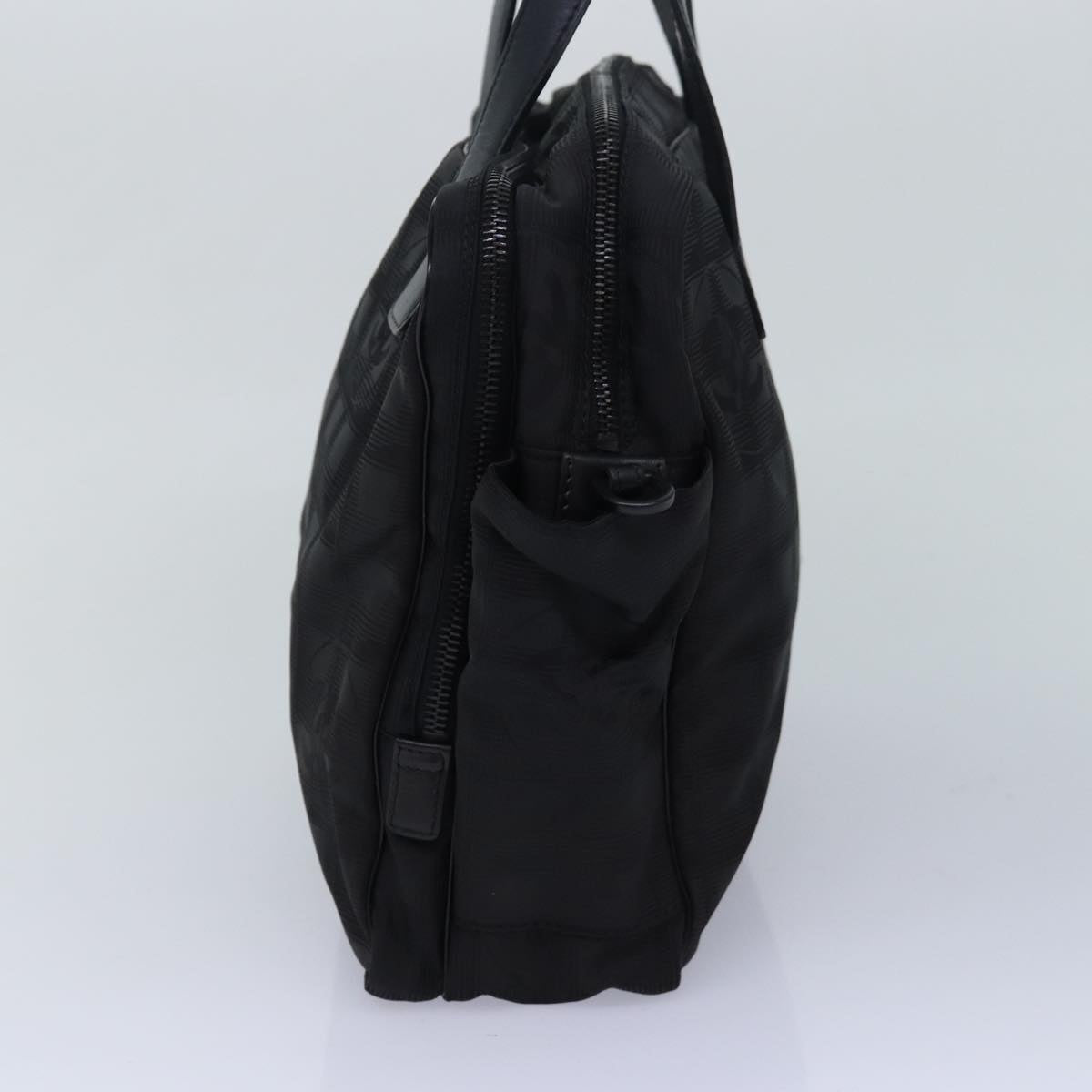 CHANEL New Travel Line Hand Bag Nylon Black CC Auth bs16131
