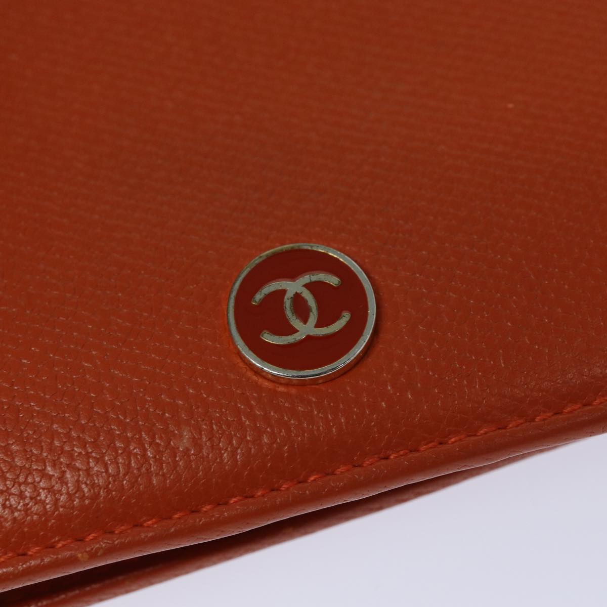 Top Quality Chanel COCO Mark Wallet Leather Orange CC Auth bs16185