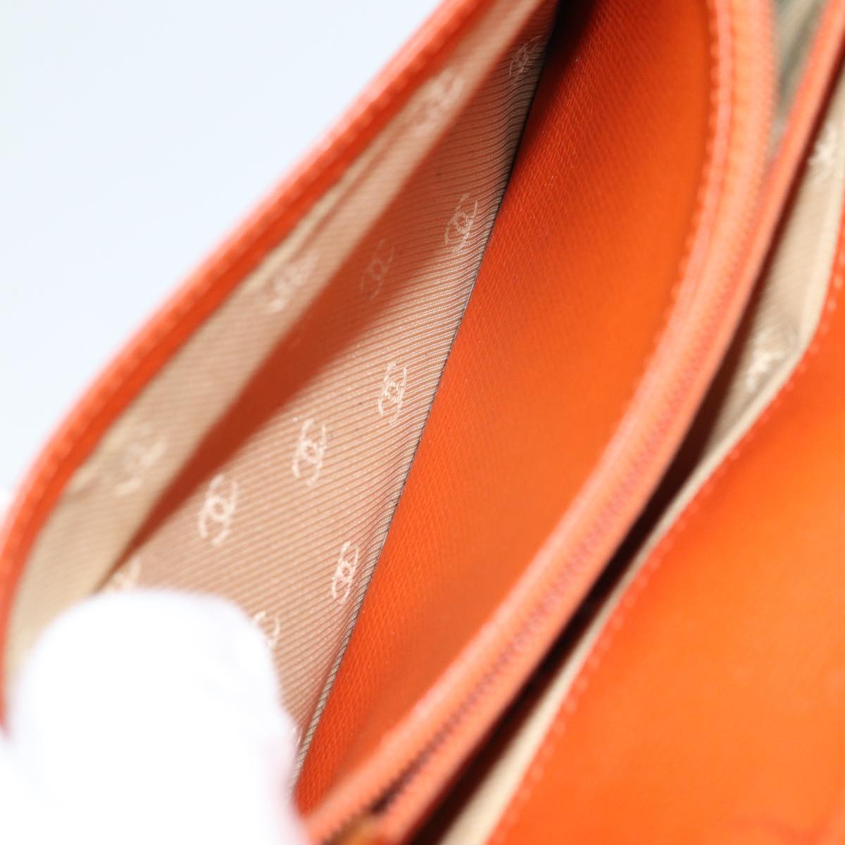 Top Quality Chanel COCO Mark Wallet Leather Orange CC Auth bs16185
