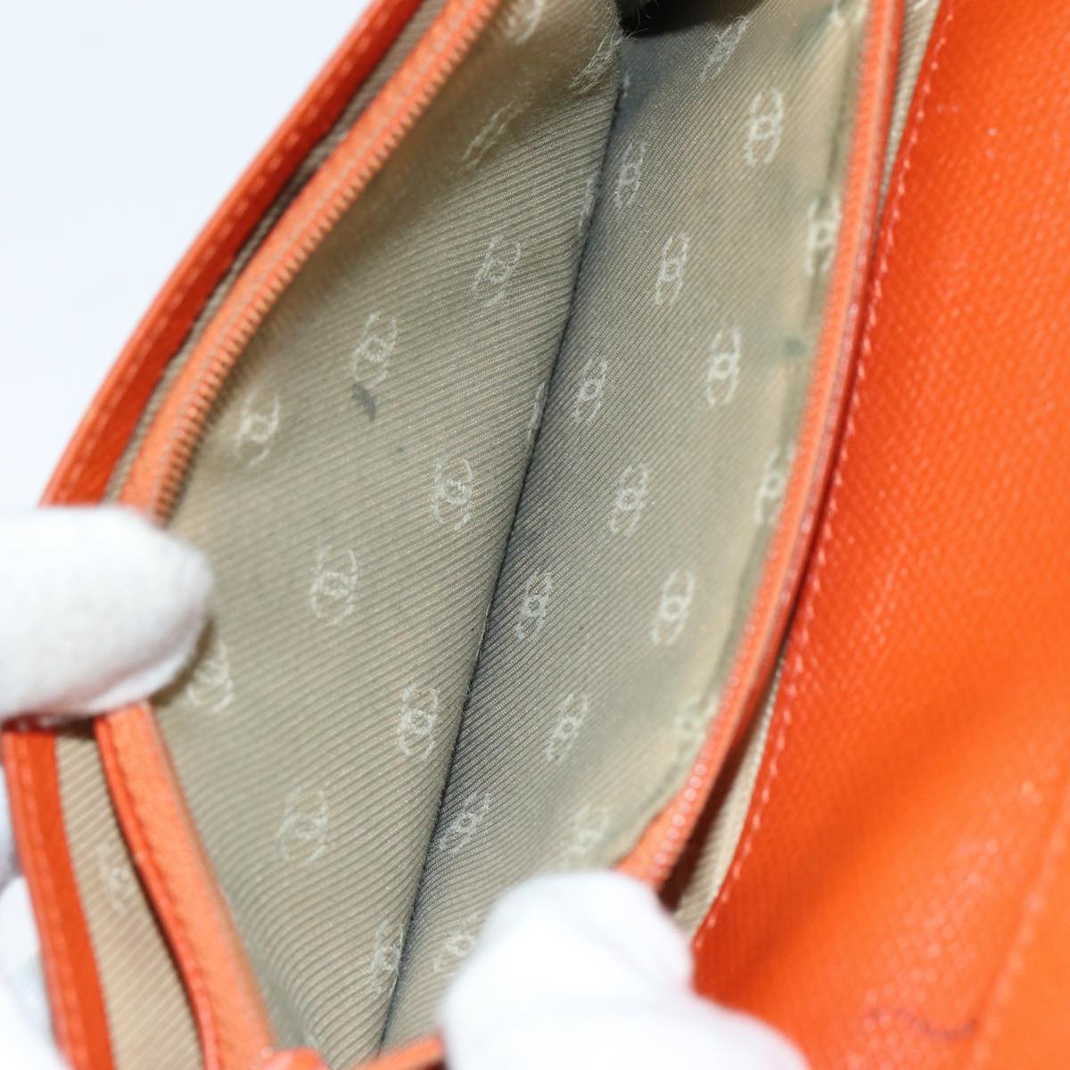 Top Quality Chanel COCO Mark Wallet Leather Orange CC Auth bs16185