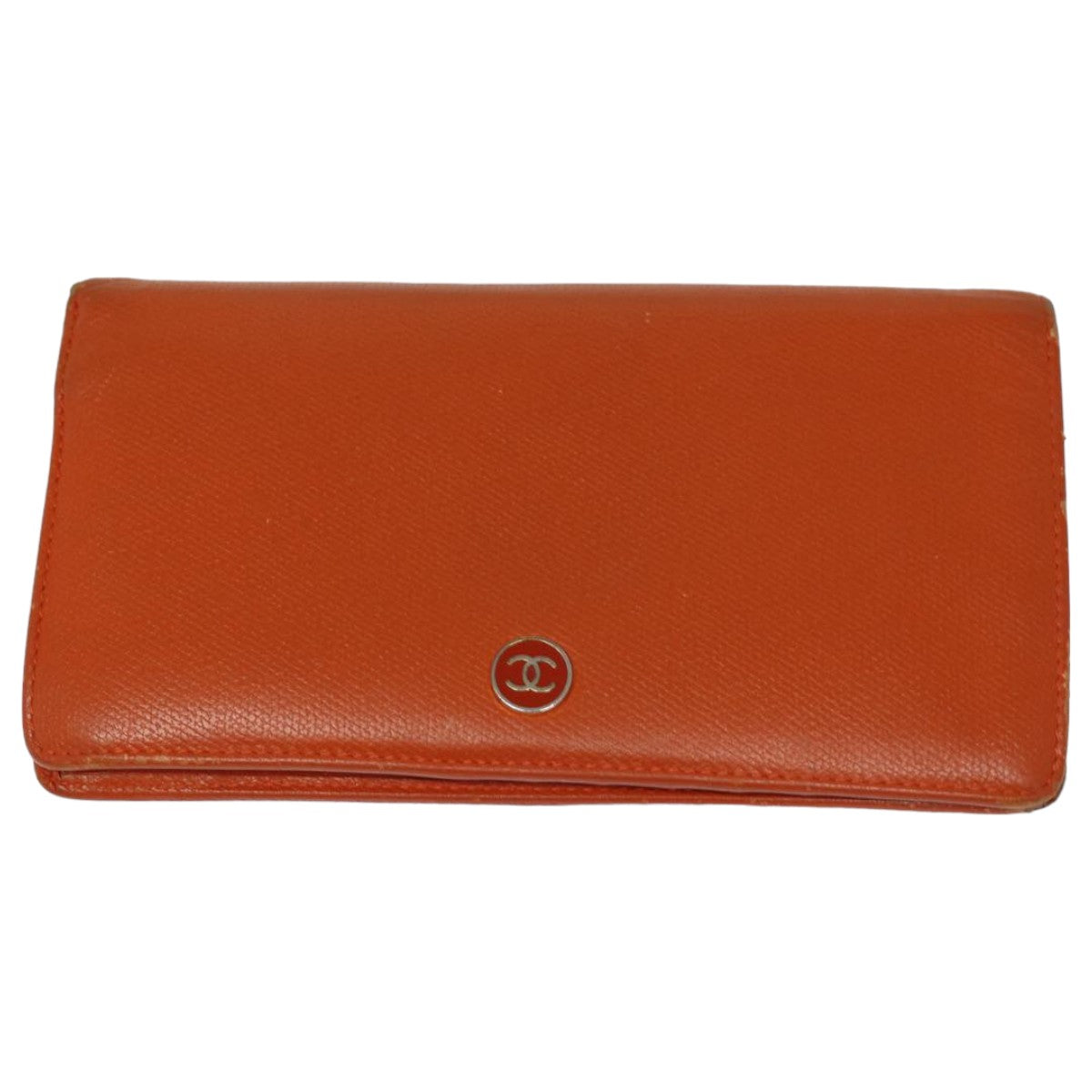 Top Quality Chanel COCO Mark Wallet Leather Orange CC Auth bs16185