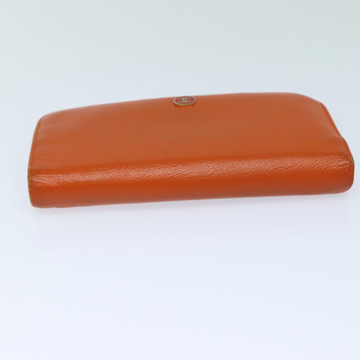 CHANEL COCO Mark Wallet Leather Orange CC Auth bs16185