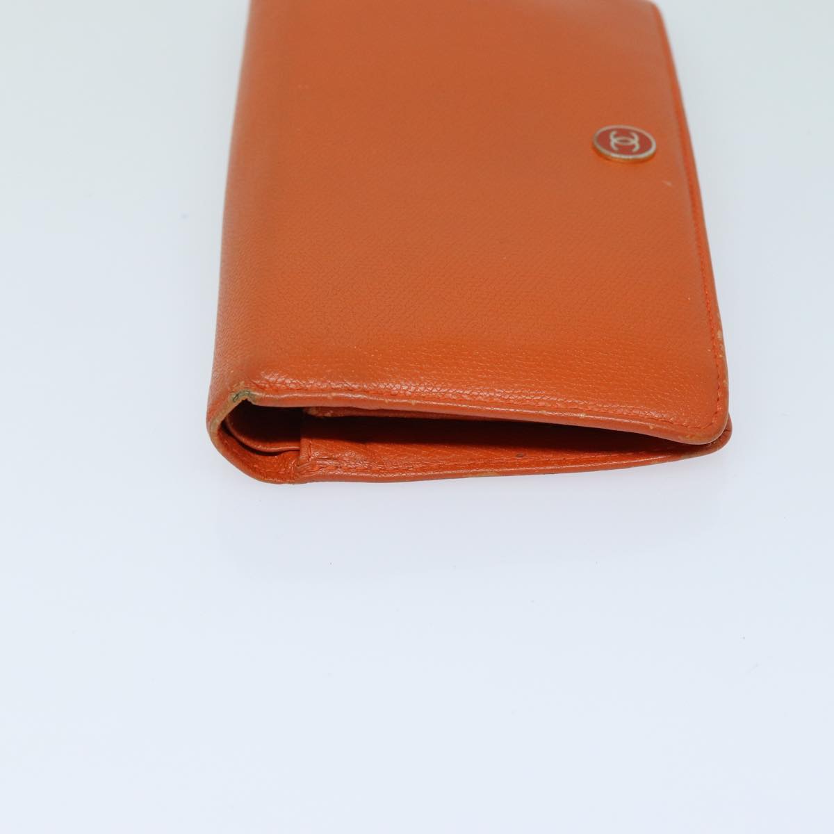 Top Quality Chanel COCO Mark Wallet Leather Orange CC Auth bs16185