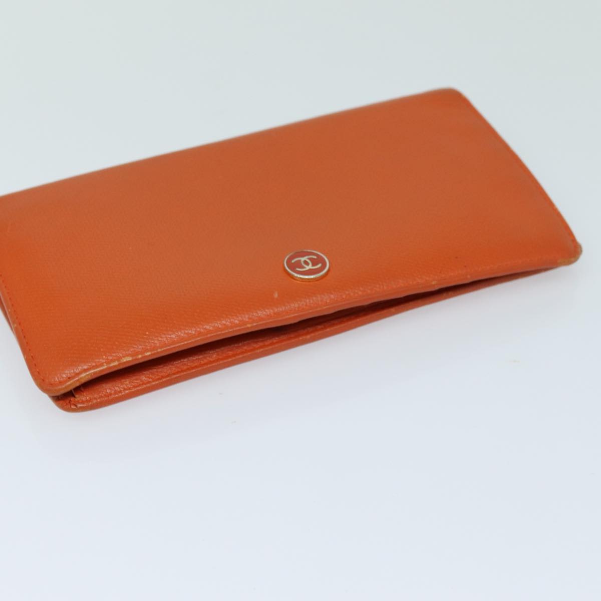 Top Quality Chanel COCO Mark Wallet Leather Orange CC Auth bs16185