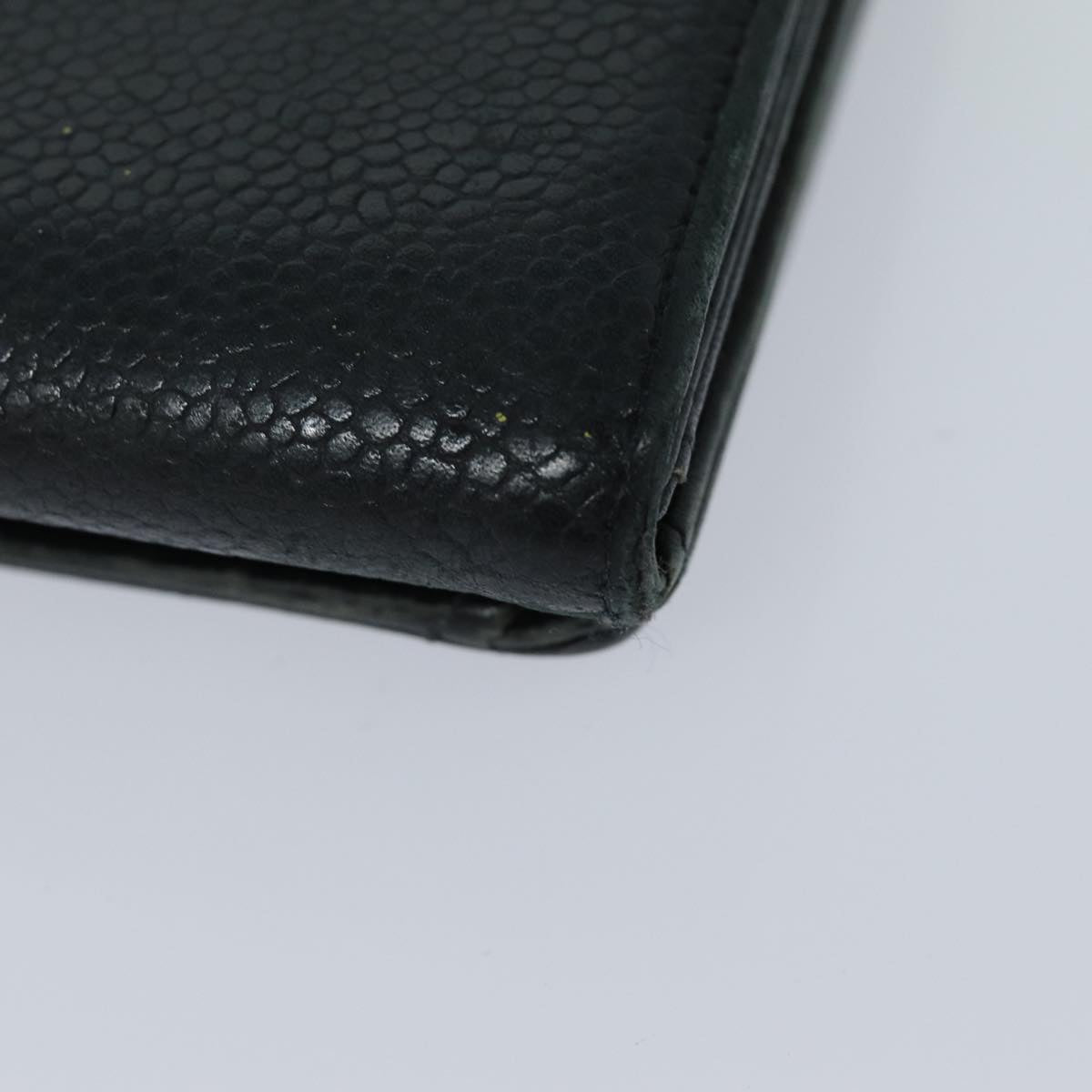 Top Quality Chanel COCO Mark Wallet Caviar Skin Black CC Auth bs16186