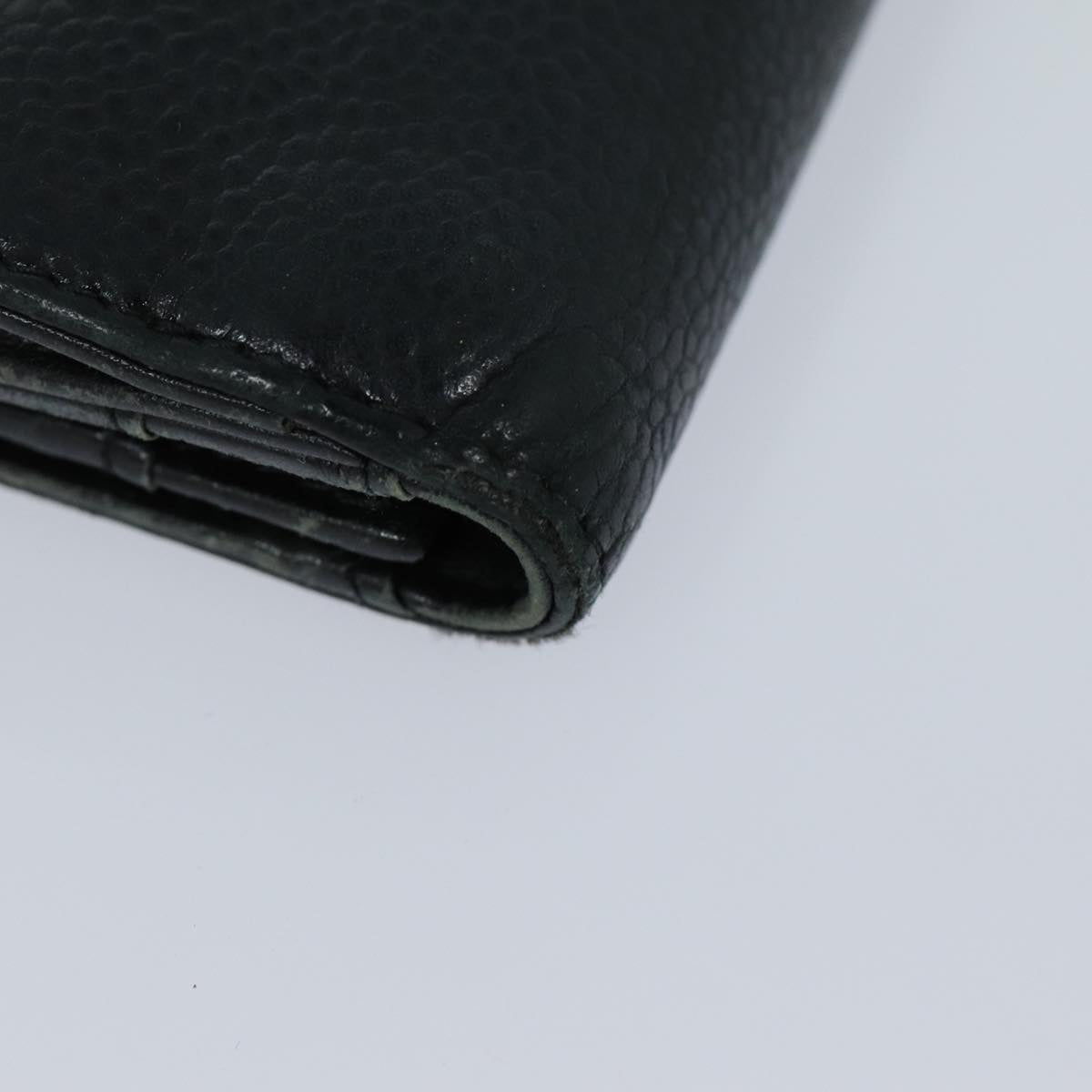 Top Quality Chanel COCO Mark Wallet Caviar Skin Black CC Auth bs16186