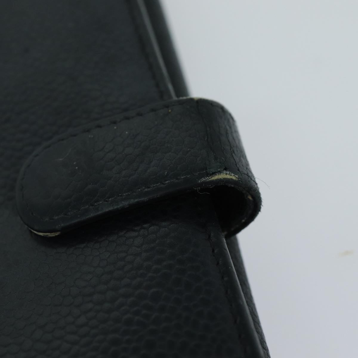 Top Quality Chanel COCO Mark Wallet Caviar Skin Black CC Auth bs16186