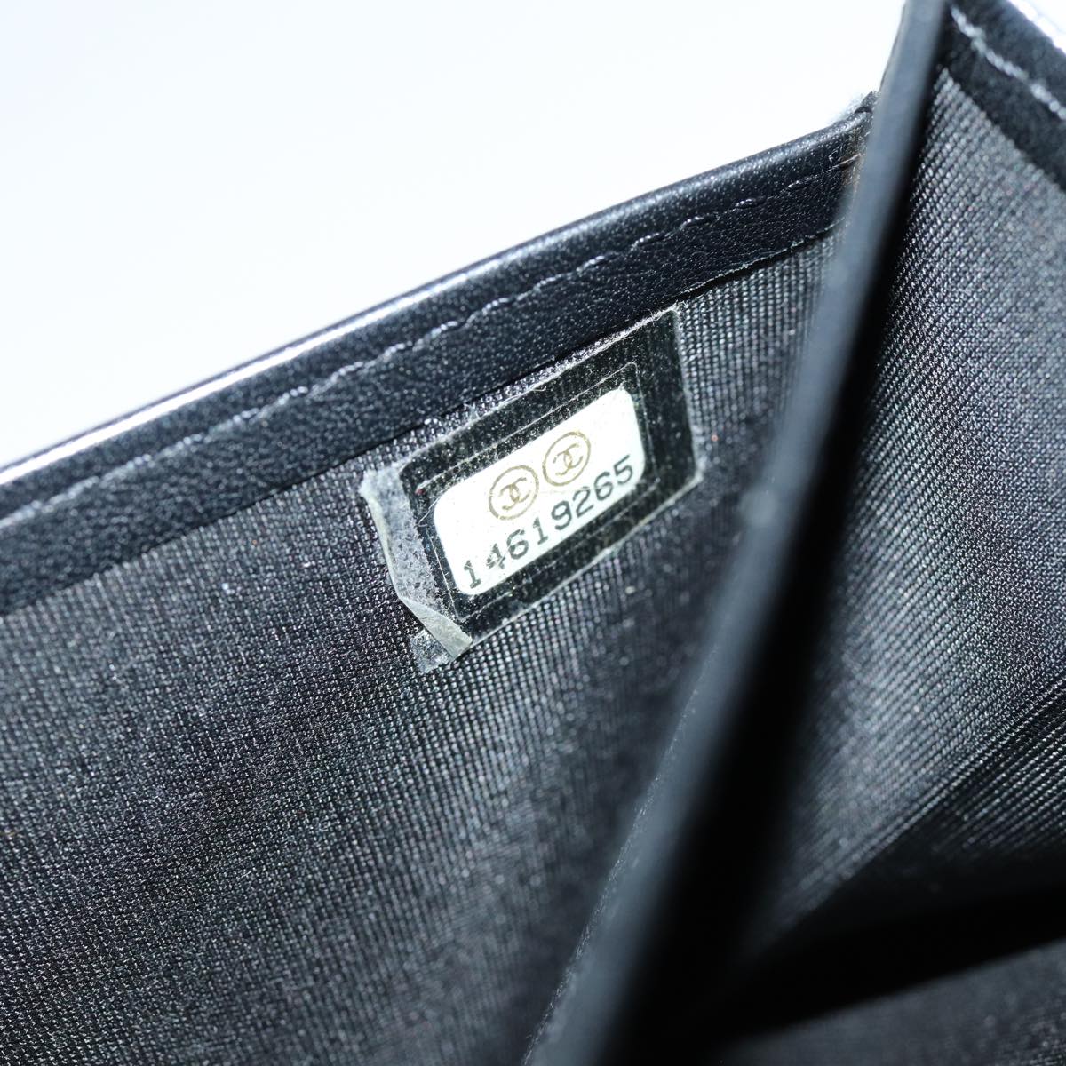 Top Quality Chanel COCO Mark Wallet Caviar Skin Black CC Auth bs16186