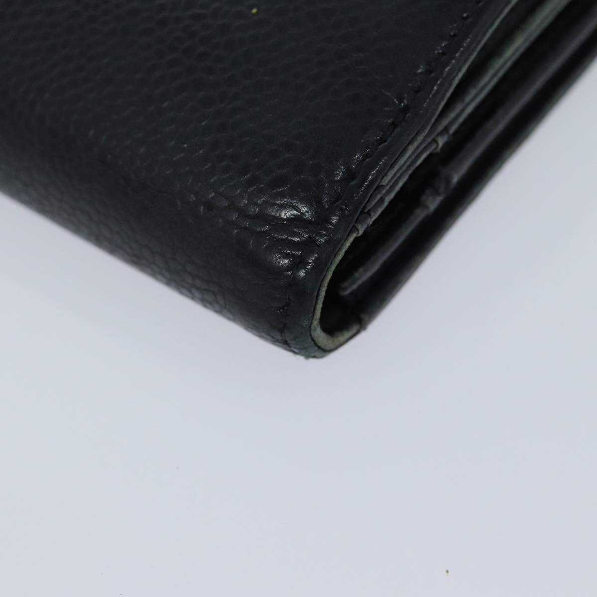 Top Quality Chanel COCO Mark Wallet Caviar Skin Black CC Auth bs16186