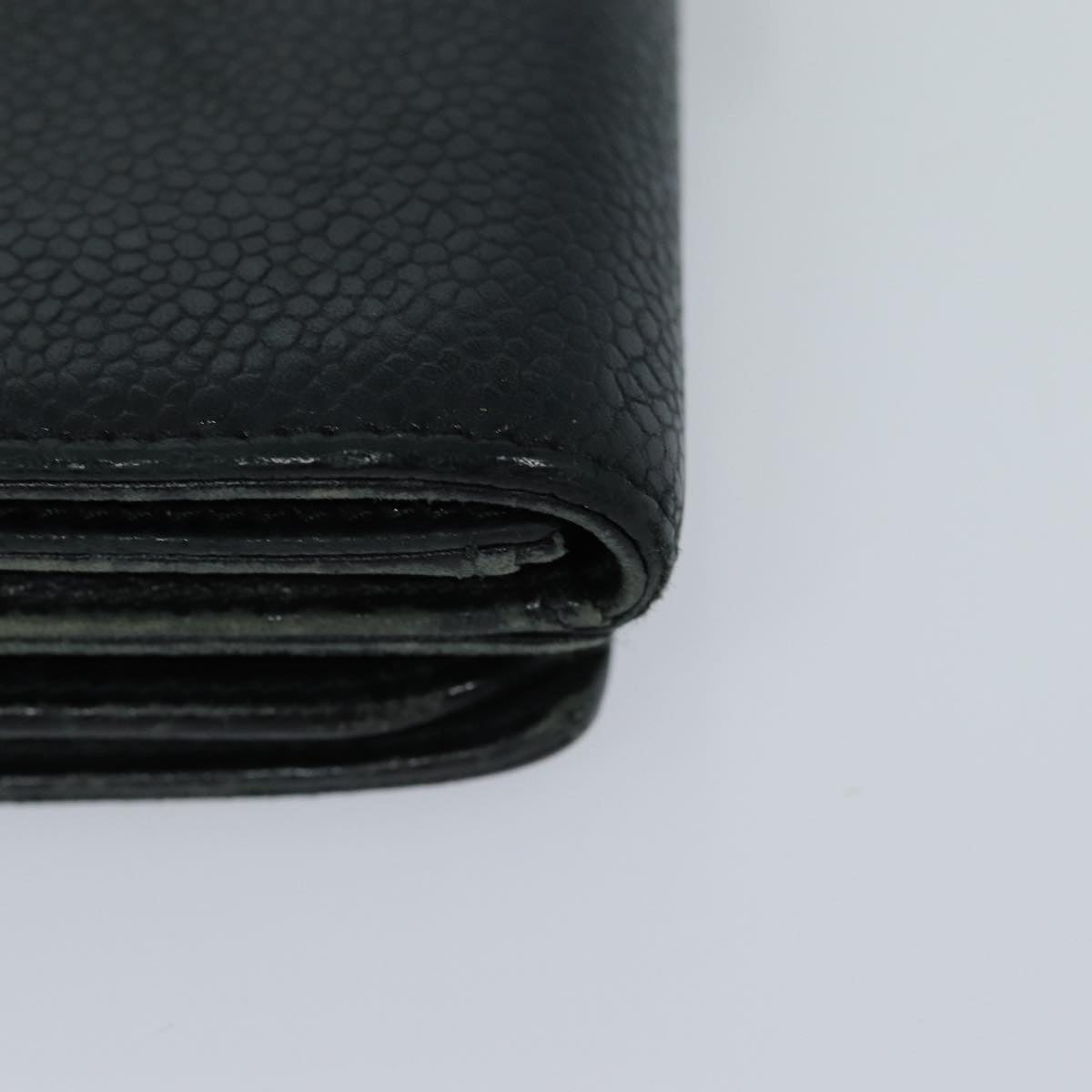 Top Quality Chanel COCO Mark Wallet Caviar Skin Black CC Auth bs16186